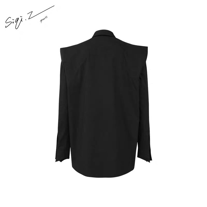 Hollowed-out Long-sleeved Shirt