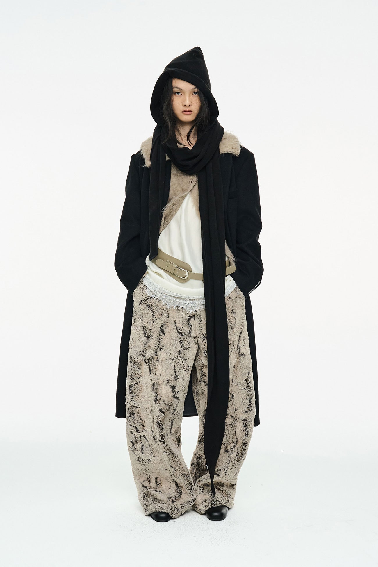 CLASSIC SCARF COAT / BLACK