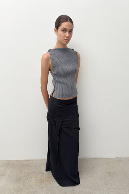 TWO WAY BUTTON TUBE TOP/SKIRT