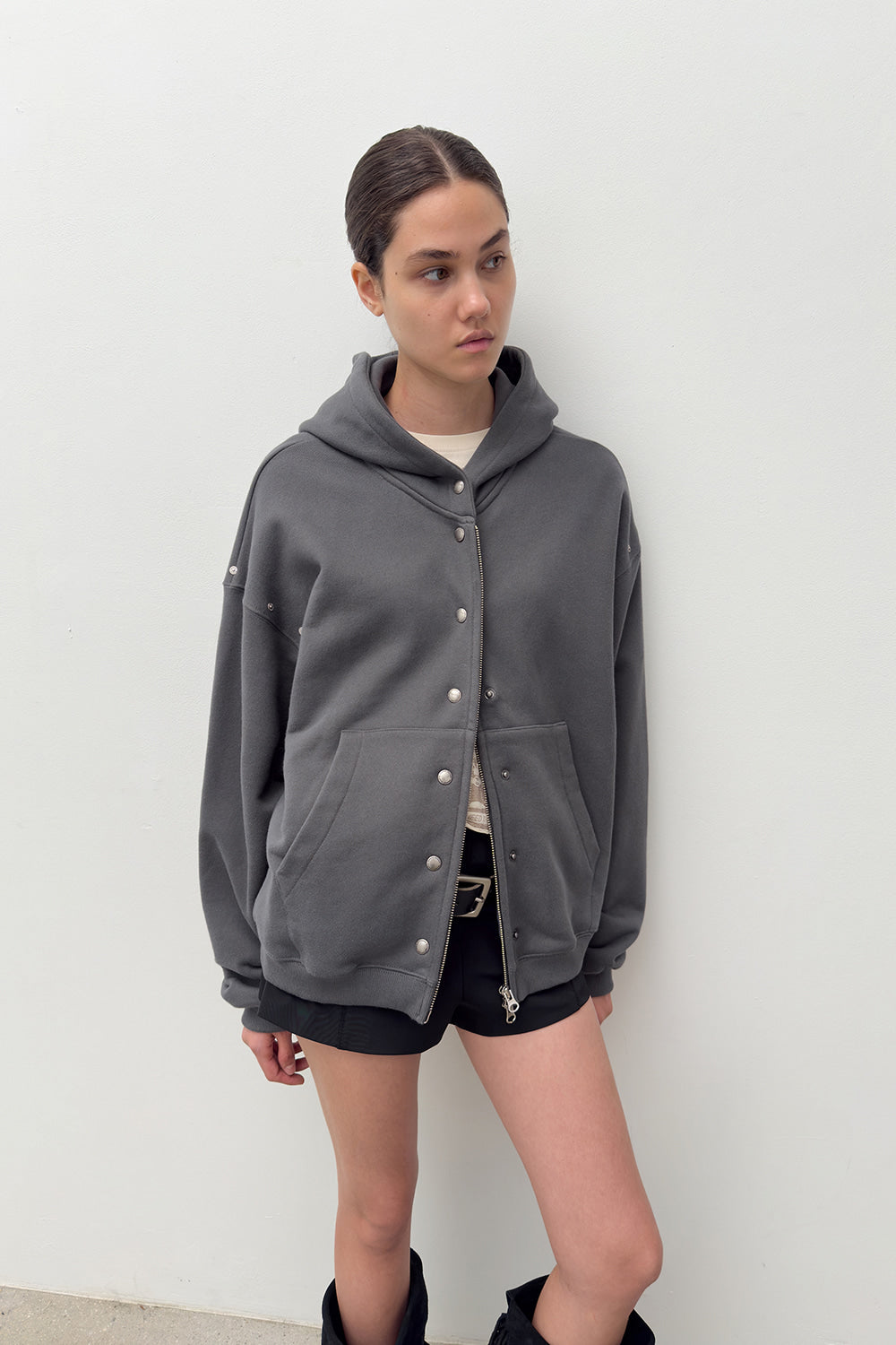 HARDWARE EMBELLISHED HOODIE