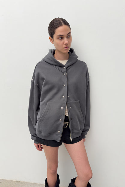 HARDWARE EMBELLISHED HOODIE