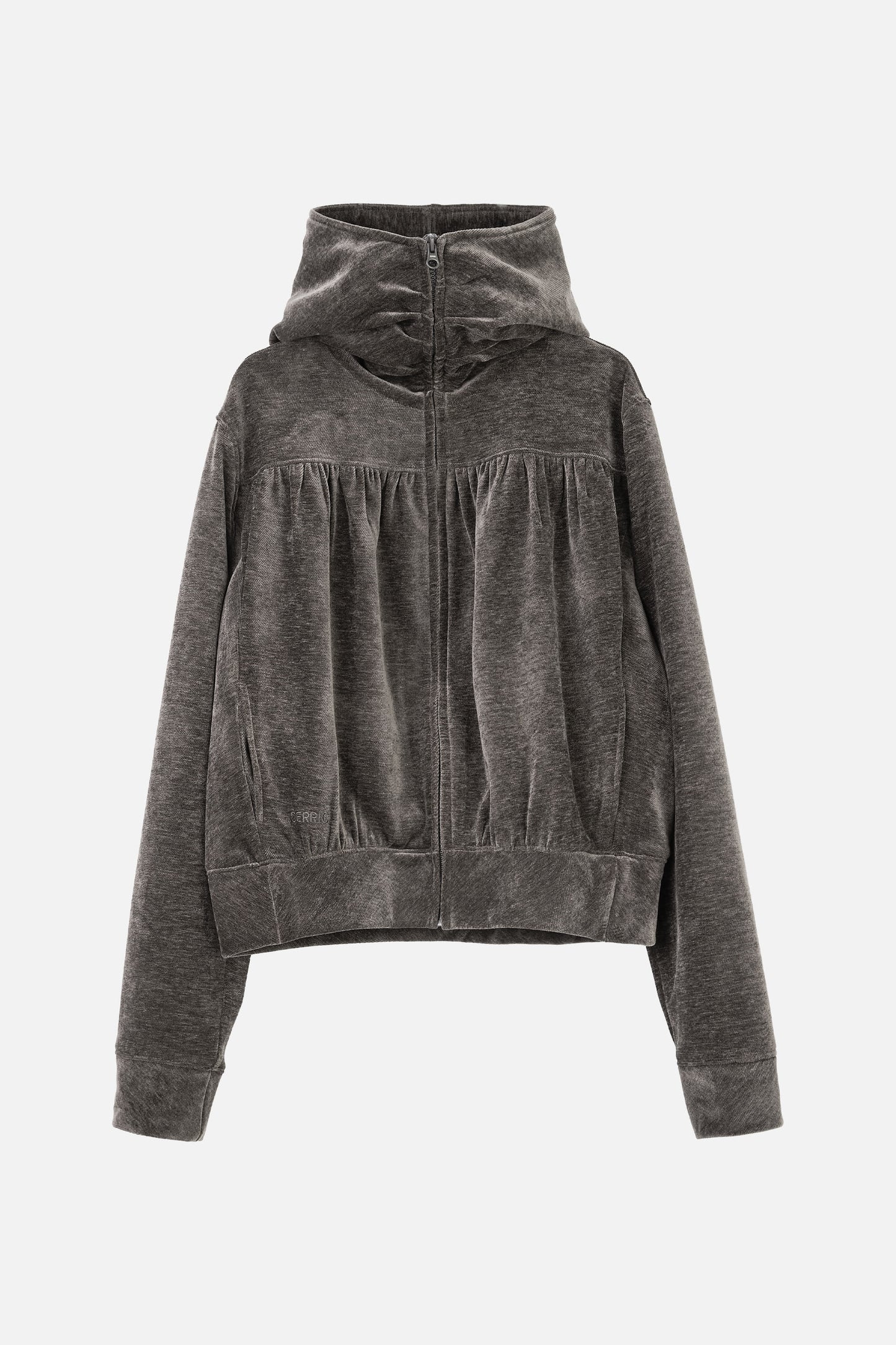 SHIRRING ZIP UP / GRAY