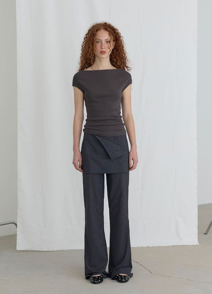 FOLDED SKIRTS OVER PANTS - CHARCOAL