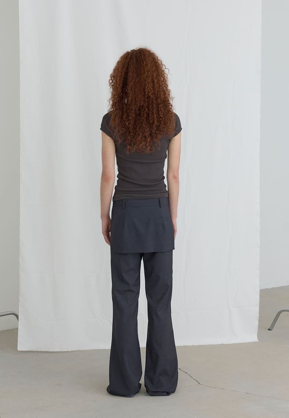 FOLDED SKIRTS OVER PANTS - CHARCOAL