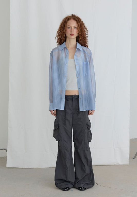 TENCEL GLOW STRIPE SHIRTS