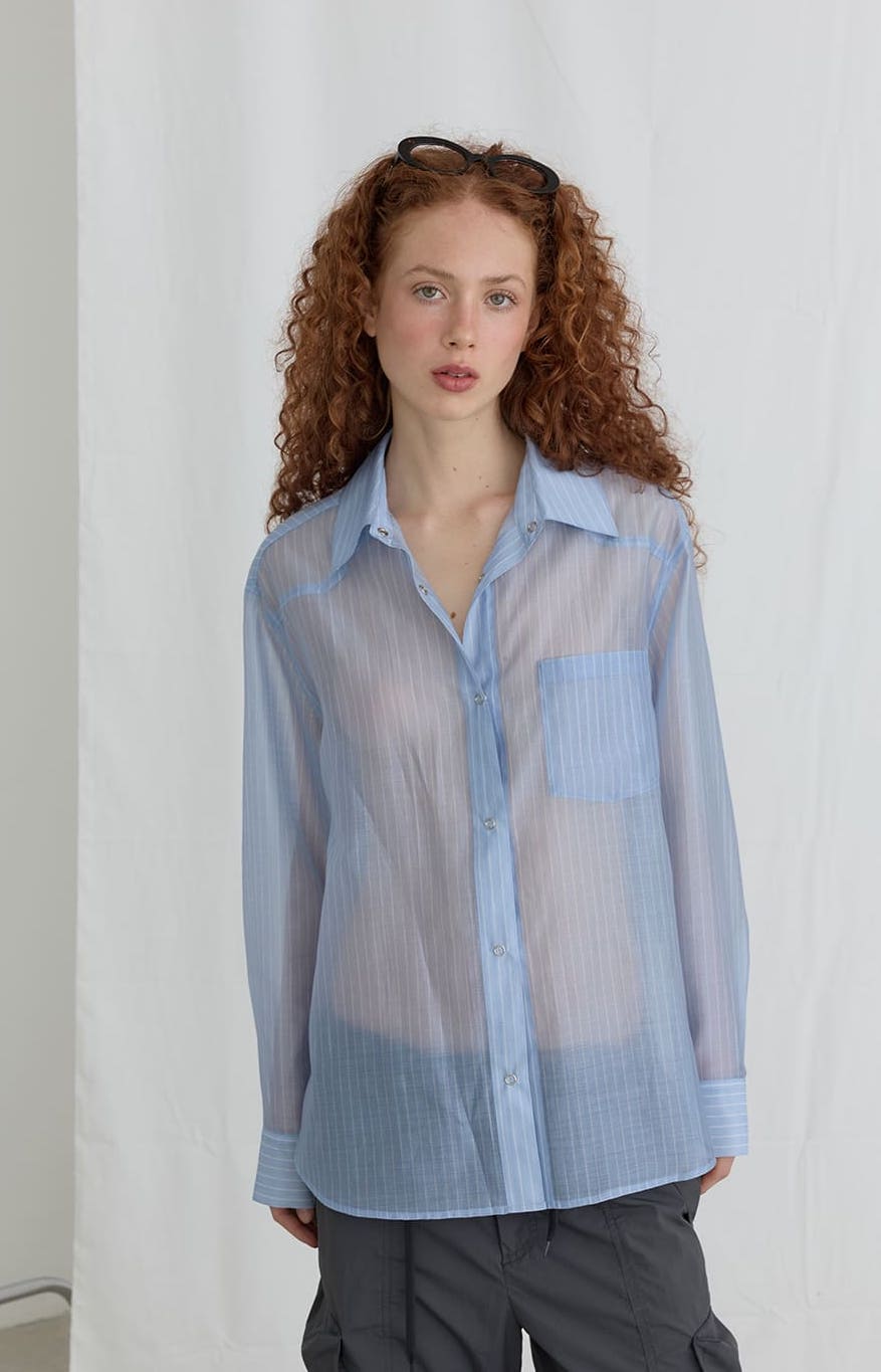 TENCEL GLOW STRIPE SHIRTS
