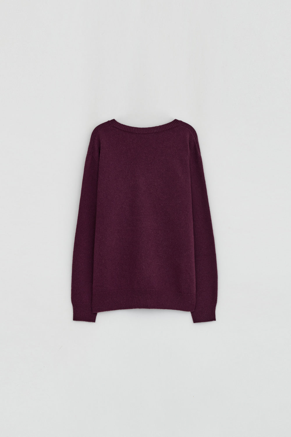V NECK CASHMERE KNIT-WINE
