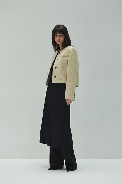 WOOLLY NO COLLAR JACKET