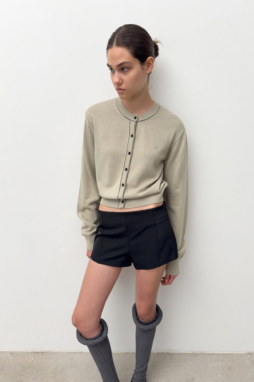 STITCH KNIT CARDIGAN CREAM