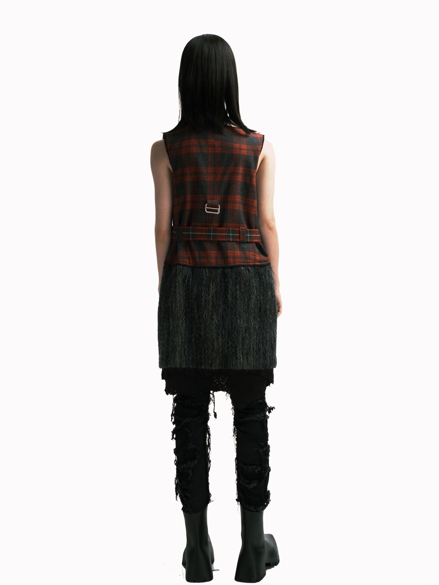 Unisex Patched Padded Long Vest
