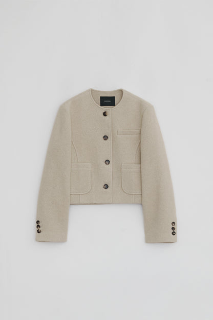 WOOLLY NO COLLAR JACKET
