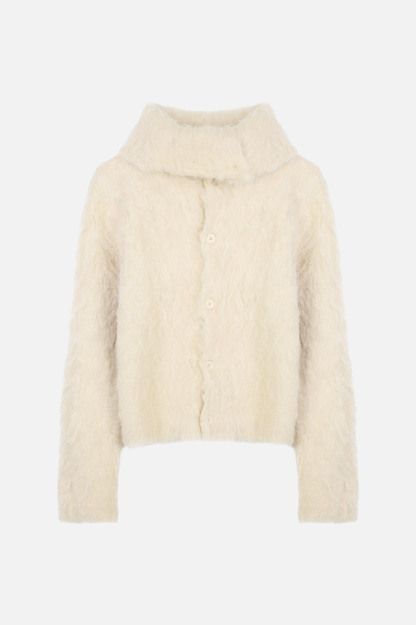 HAIRY COLLAR CARDIGAN / IVORY