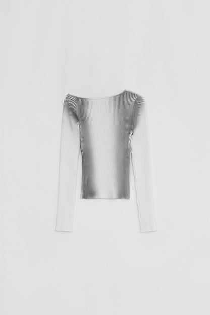 ONE OFF SHOULDER SPRAY KNIT GREY