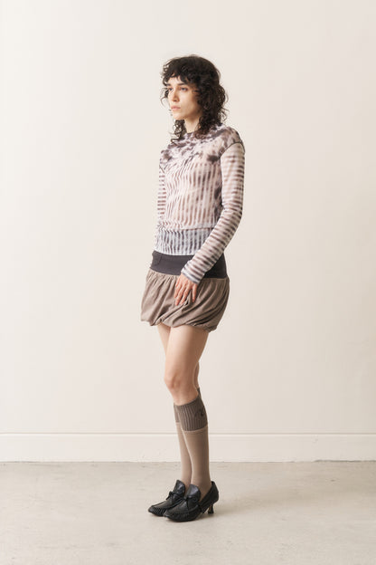 Cowhide Stripe Mesh Tee