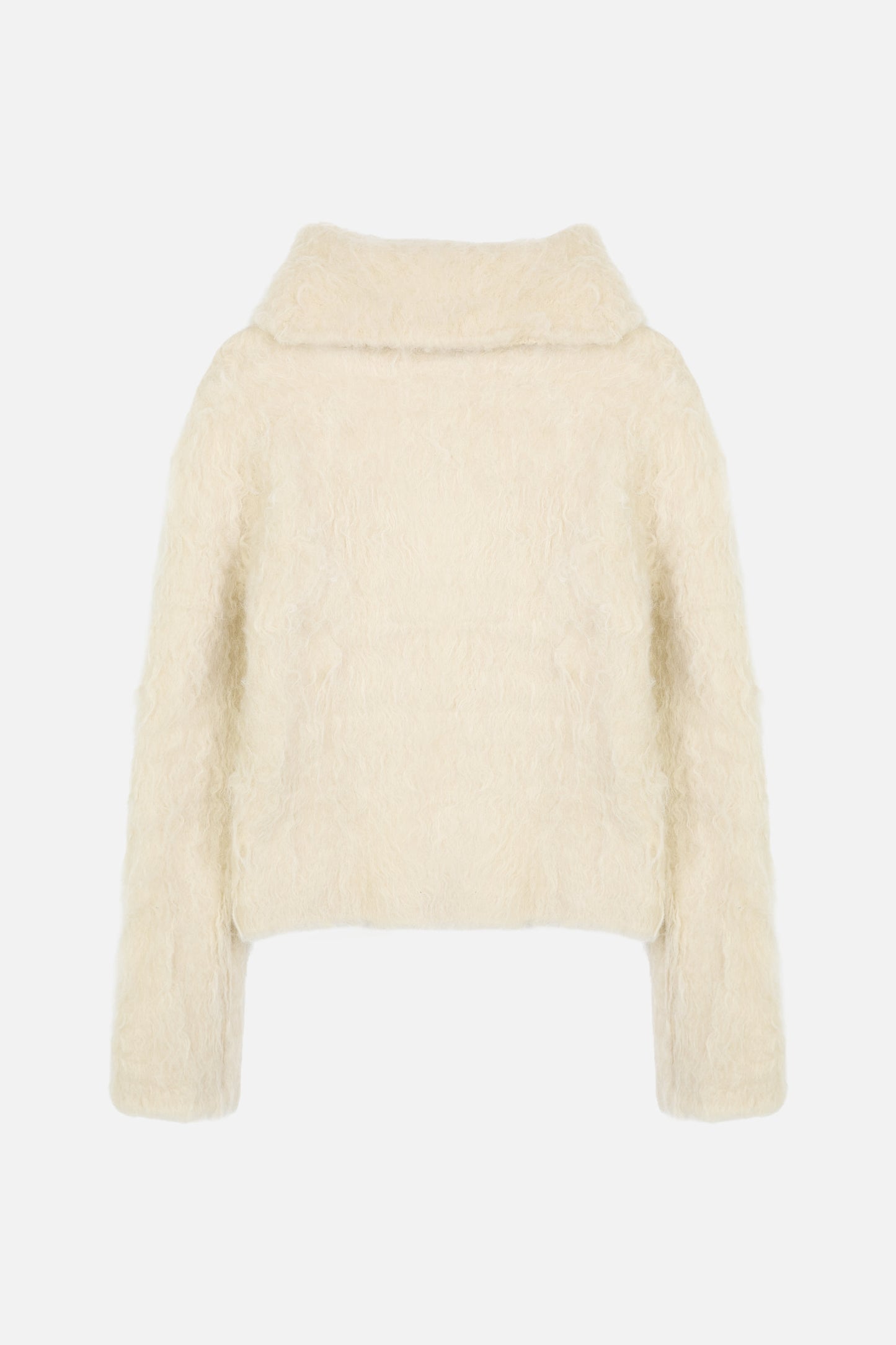 HAIRY COLLAR CARDIGAN / IVORY