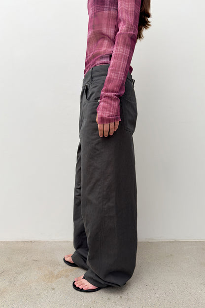 CURVED STURDY TROUSERS GREY