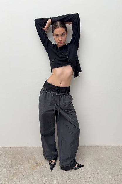 LAYERED STRAP TROUSERS