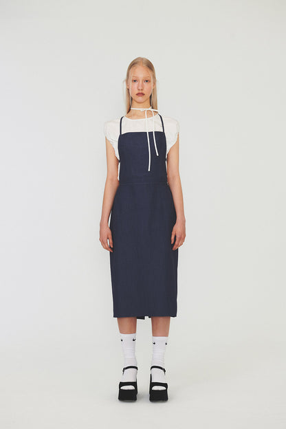 STRAP SLEEVELESS DRESS Blue
