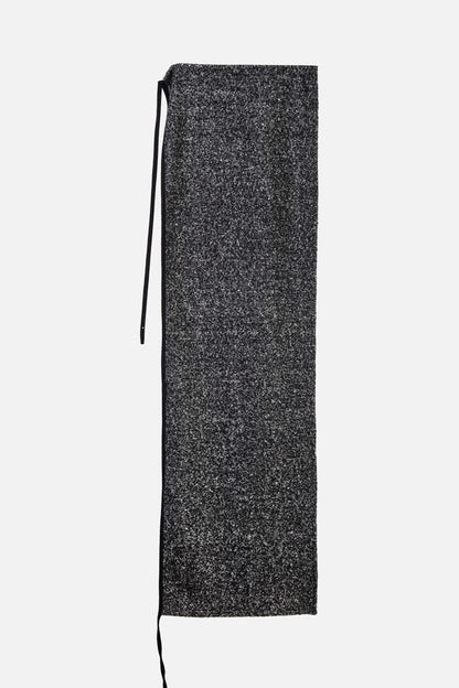 STRING WOOL CAPE / BLACK