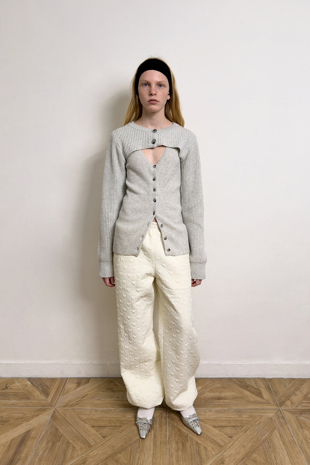 HEART STITCHED PADDING PANTS