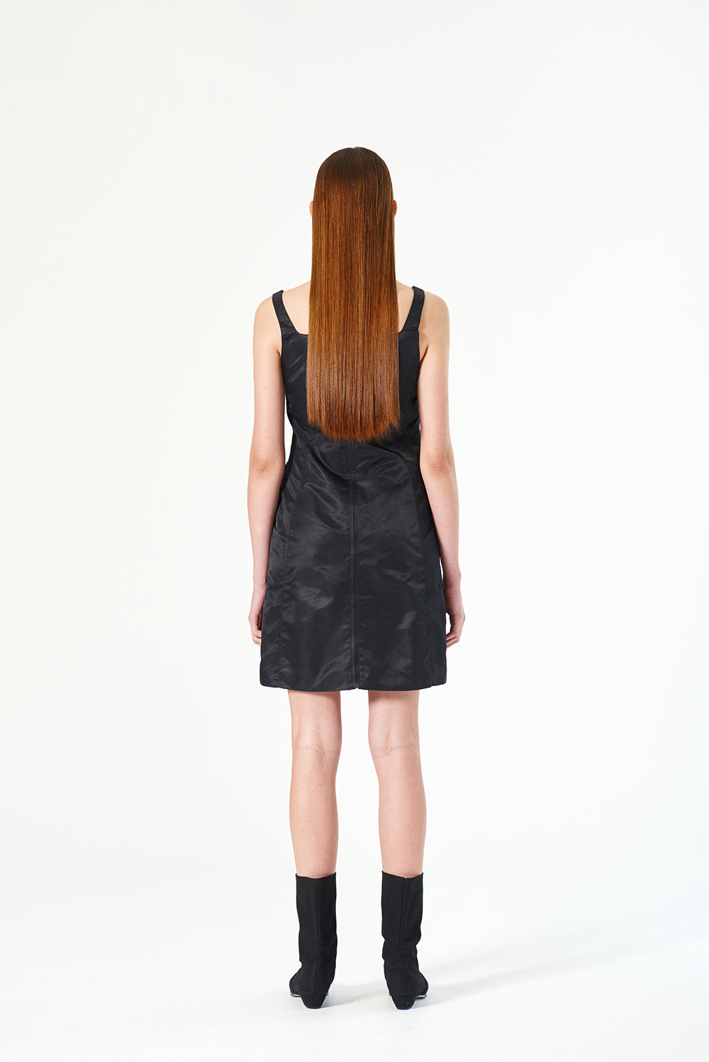 NYLON CURVED DRESS Black