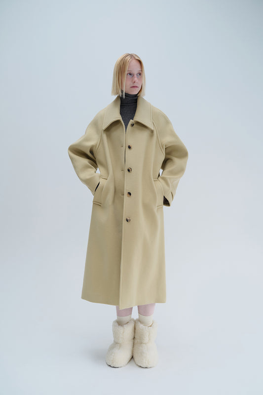 RELAXED BALMACAAN COAT CREAM