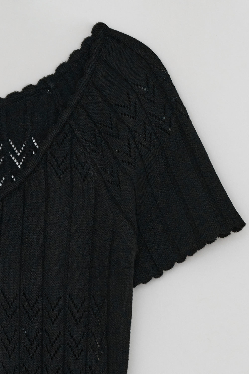 SCALLOP HALF SLEEVE KNIT