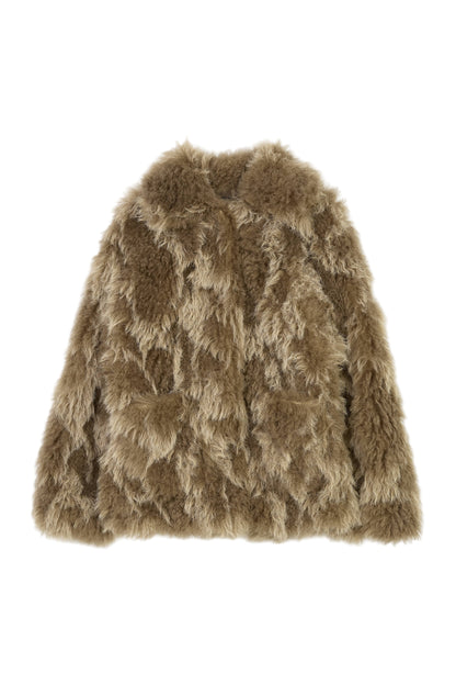 MIXED FUR JACKET / BROWN
