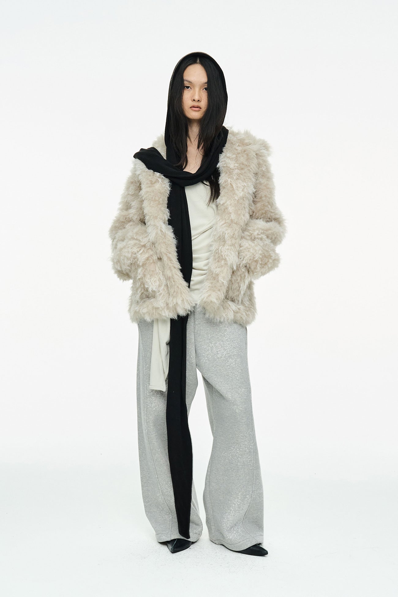 MIXED FUR JACKET / IVORY
