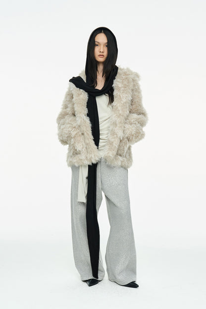 MIXED FUR JACKET / IVORY