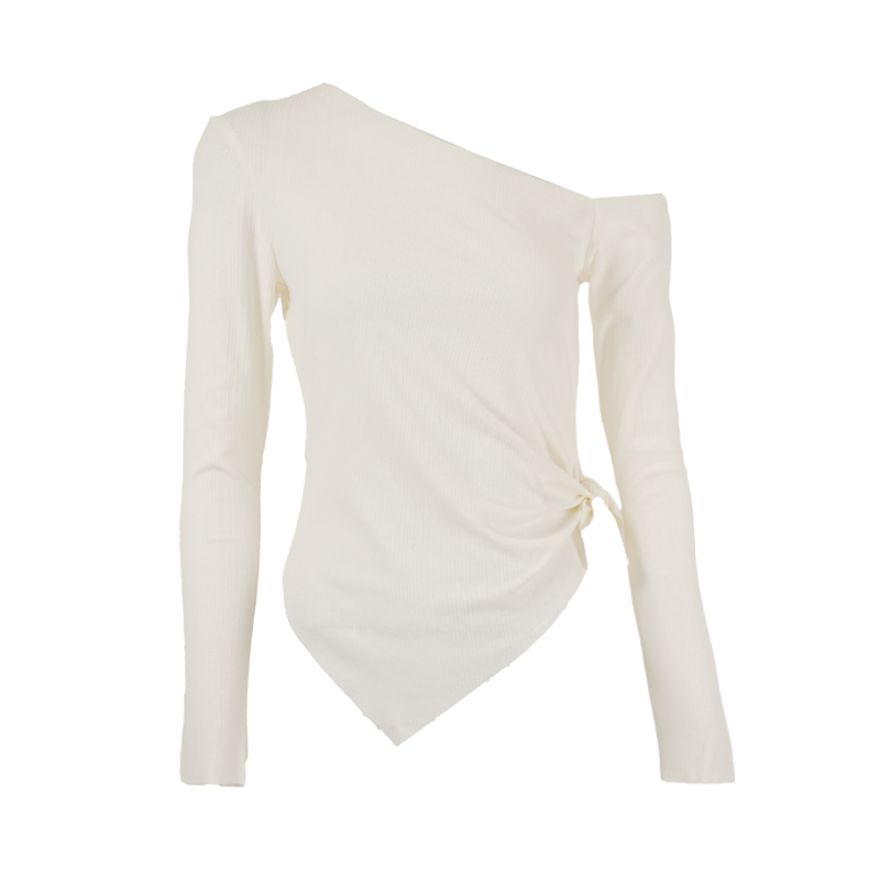 Diagonal Wrap Basic Top White