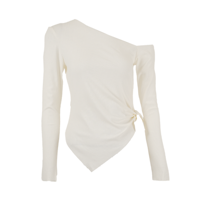 Diagonal Wrap Basic Top White