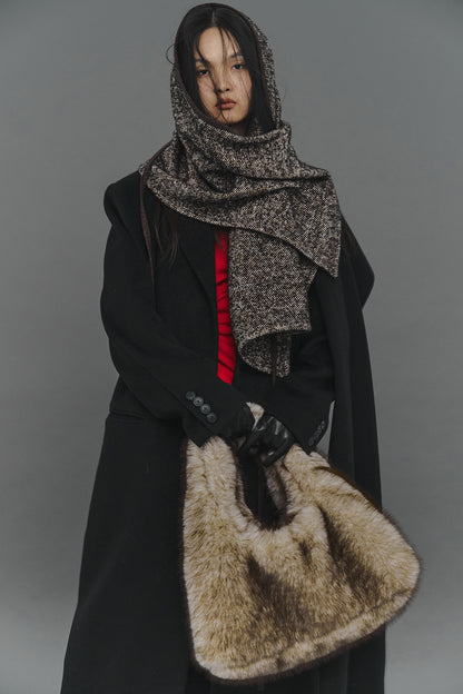 FUR TOTE BAG / BEIGE