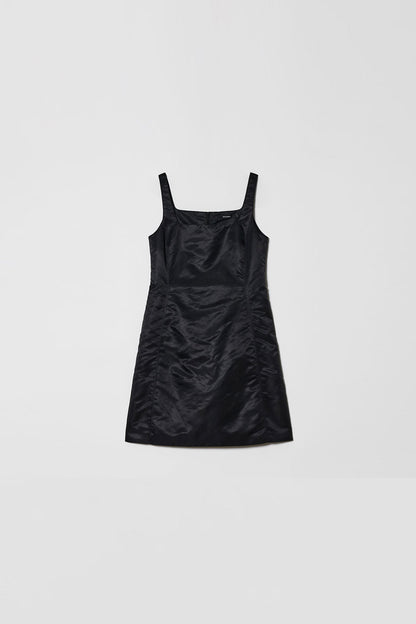 NYLON CURVED DRESS Black