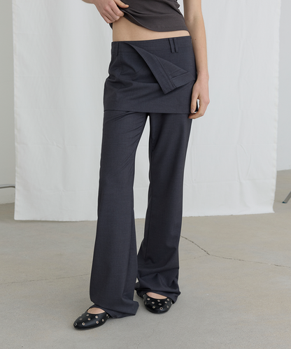 FOLDED SKIRTS OVER PANTS - CHARCOAL