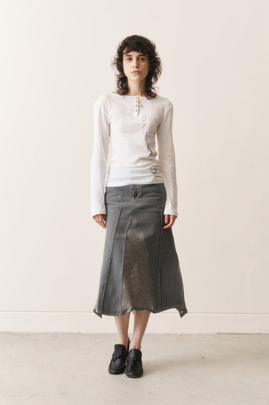 Layered Hybrid Skirt Ash