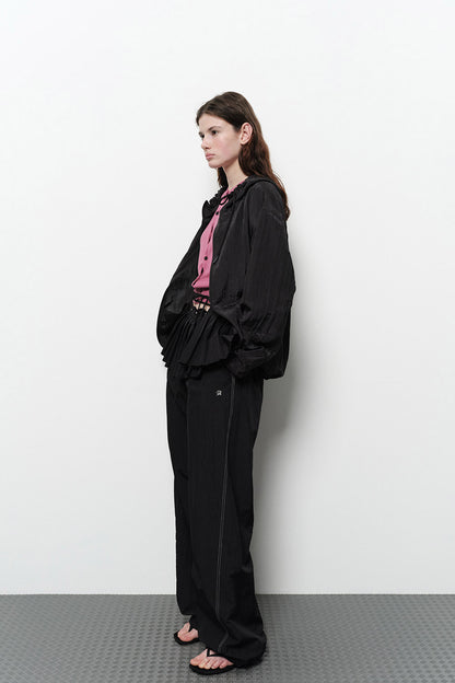 CREASE HOODIE ZIP UP BLACK