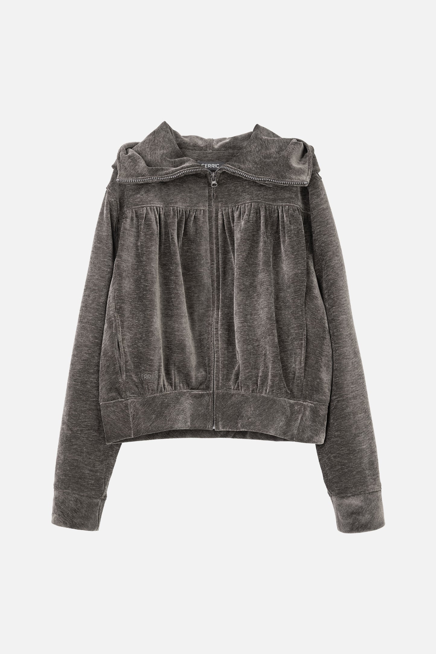 SHIRRING ZIP UP / GRAY