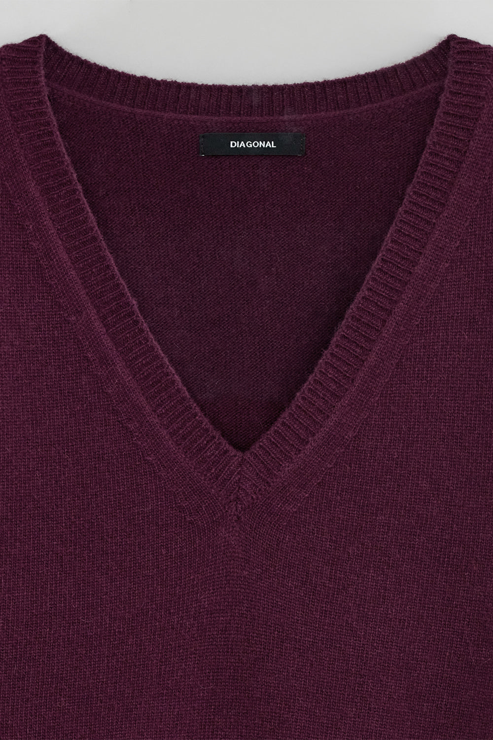 V NECK CASHMERE KNIT-WINE