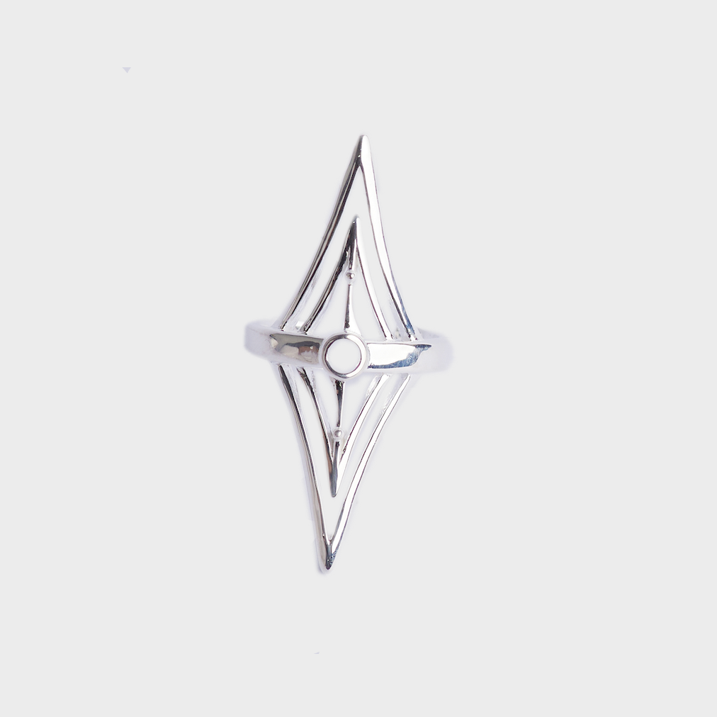 Geometric Diamond Logo Ring