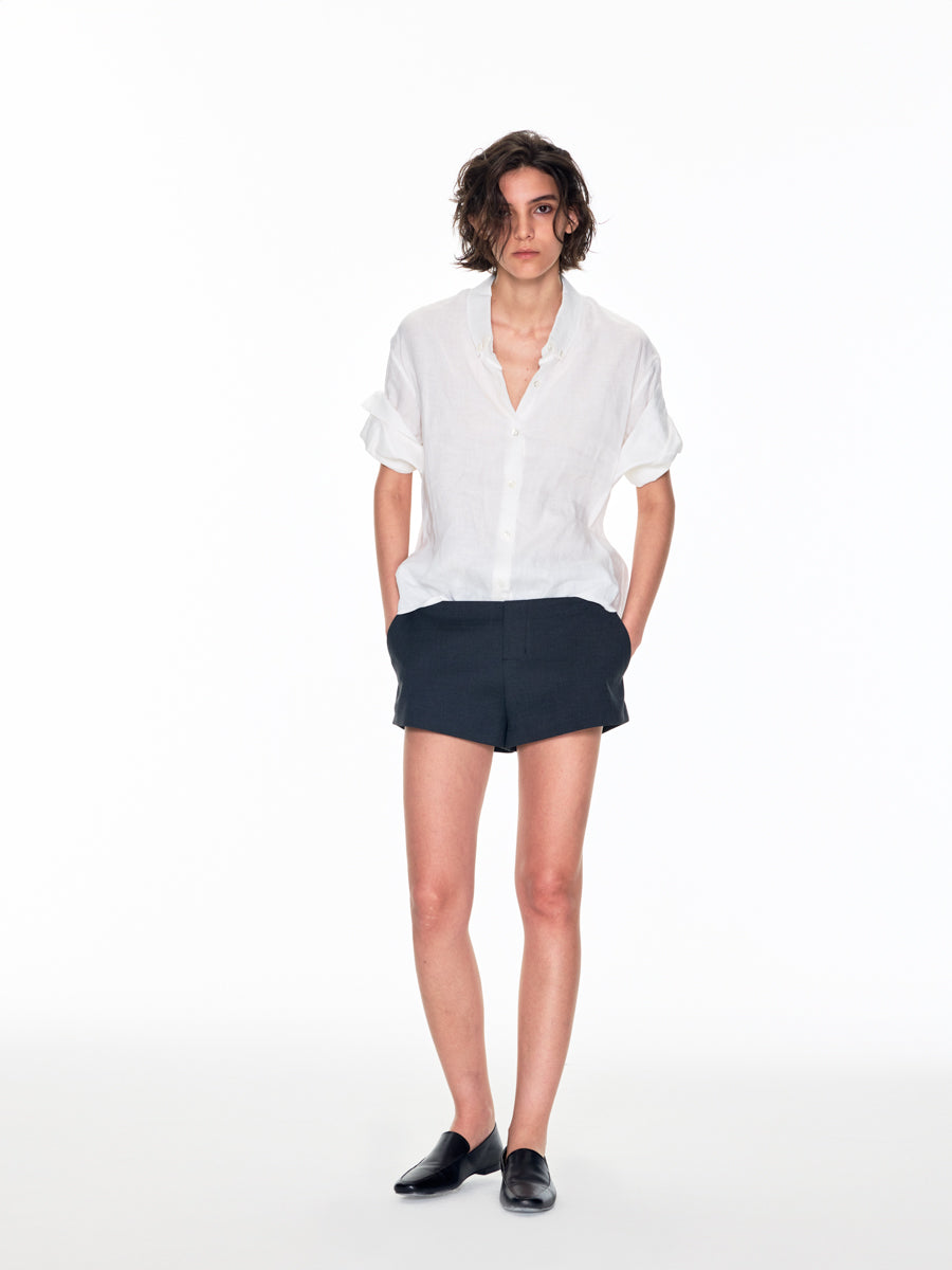 002RELAX CRAFTED ROLL UP SHIRT Linen