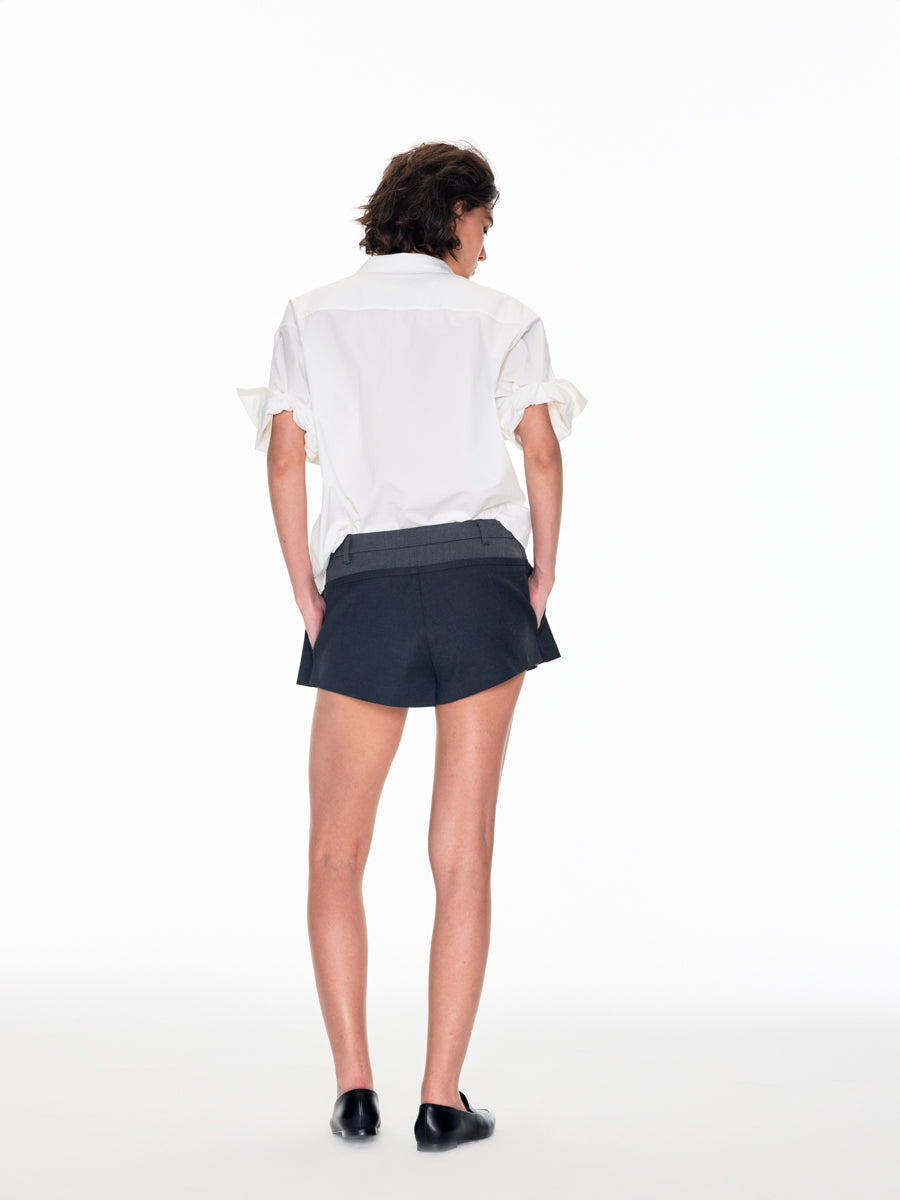 DOUBLE WAISTBAND PLEATED TENNIS CULOTTES