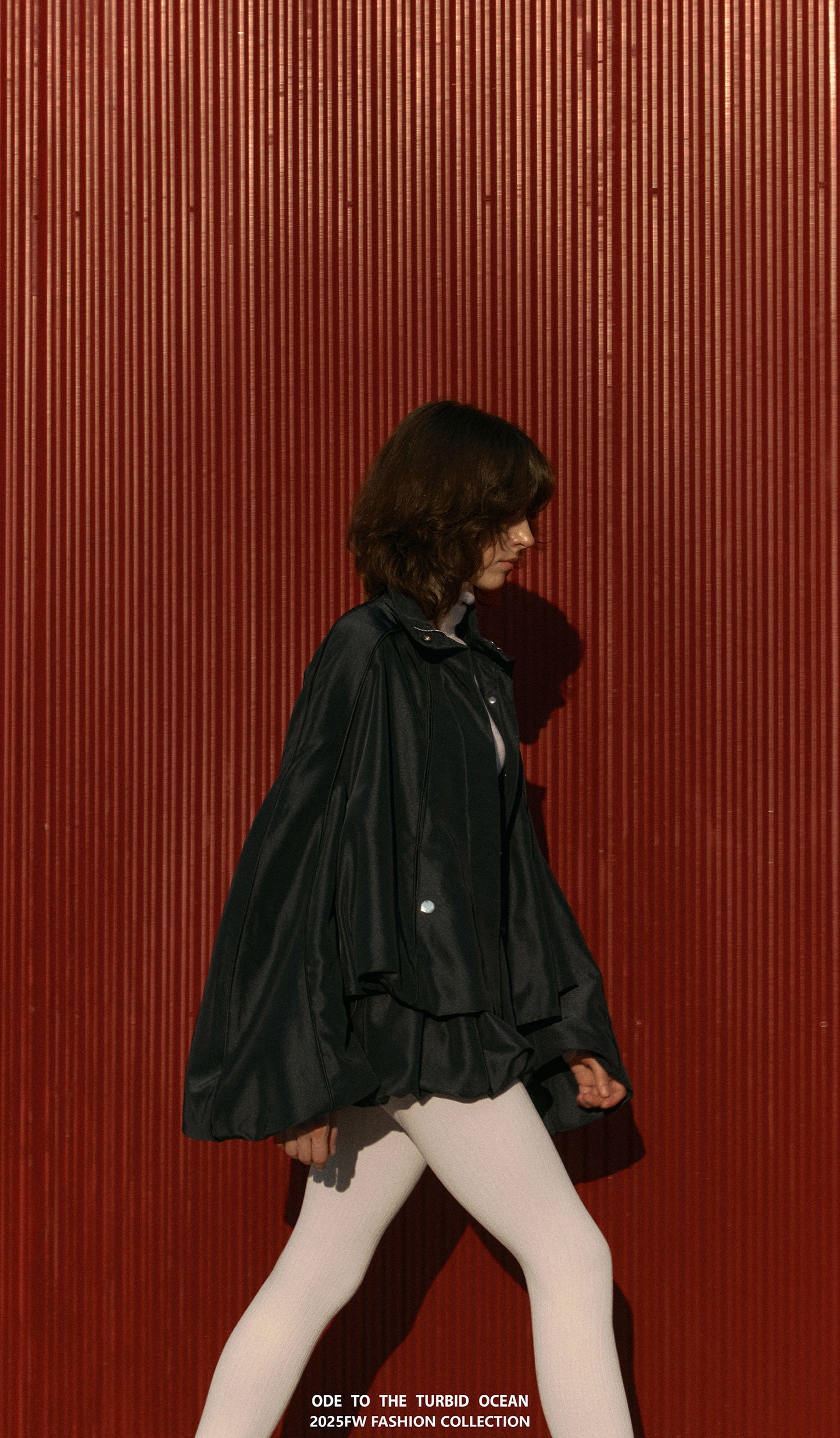 ODE TO THE TURBID OCEAN Acetate Satin Pleated Skirt, Combed Cotton Edge Loose Elastic Short Skirt