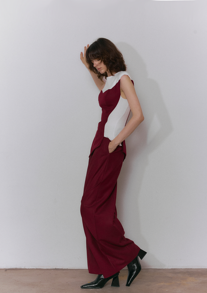 ODE TO THE TURBID OCEAN Tailored Full Lining Cuprammonium Wool Long Suit Pants