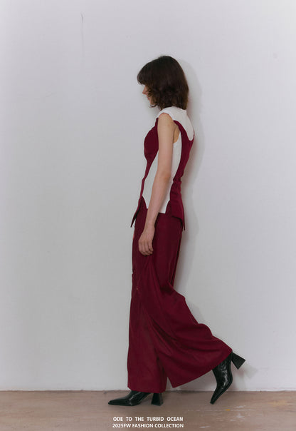 ODE TO THE TURBID OCEAN Tailored Full Lining Cuprammonium Wool Long Suit Pants