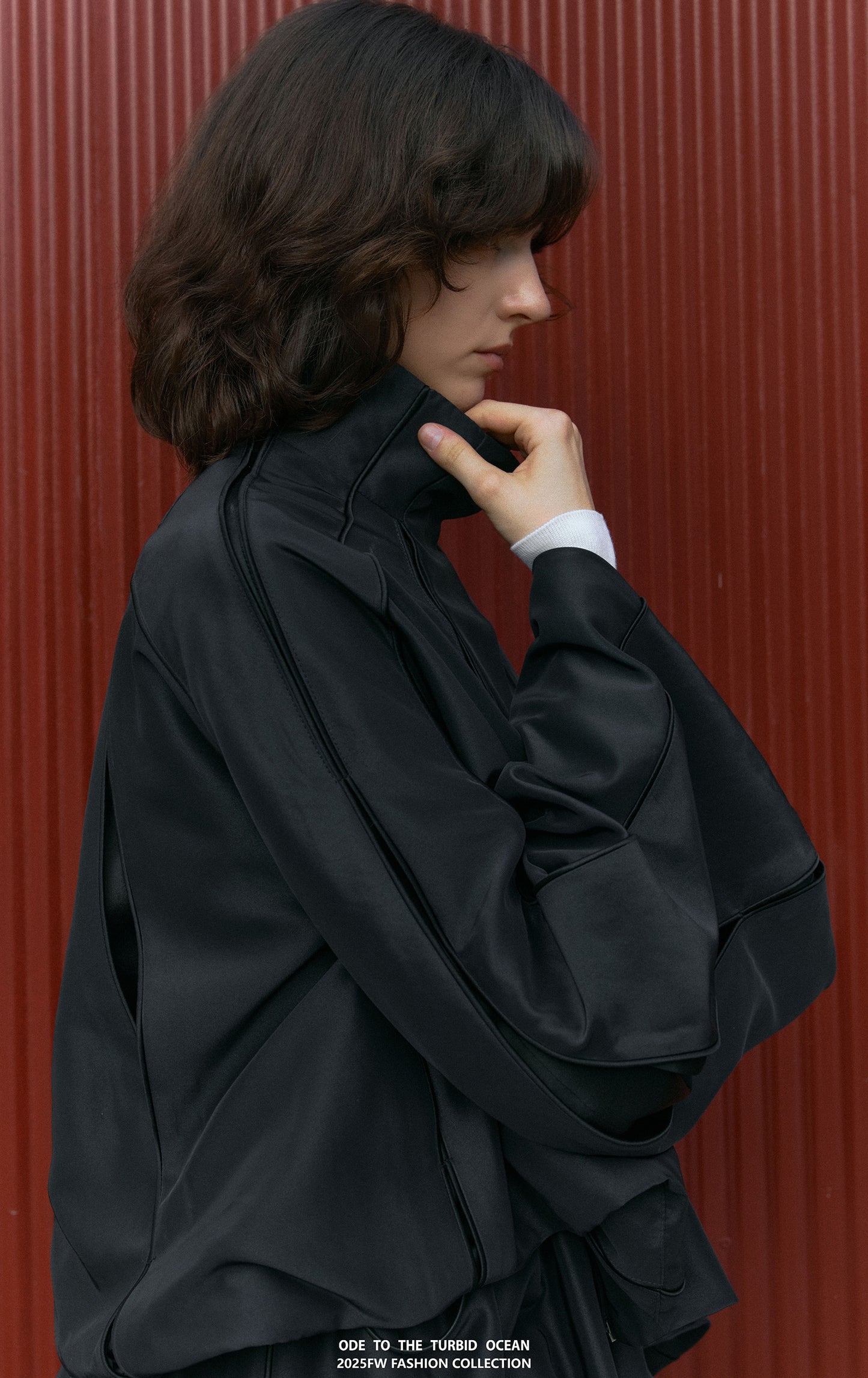 ODE TO THE TURBID OCEAN Structured Romantic Stand Collar Short Puff Jacket