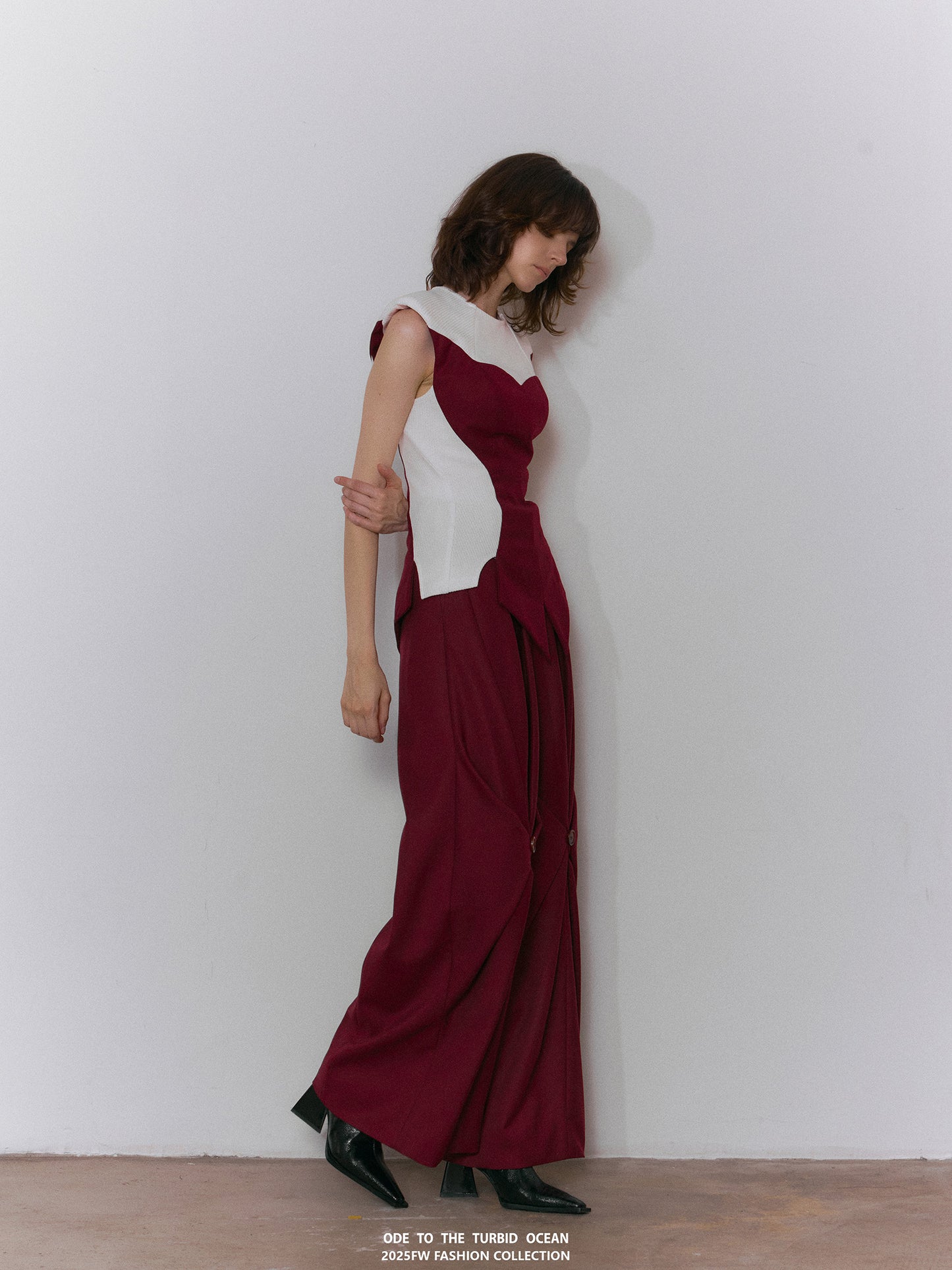 ODE TO THE TURBID OCEAN Tailored Full Lining Cuprammonium Wool Long Suit Pants