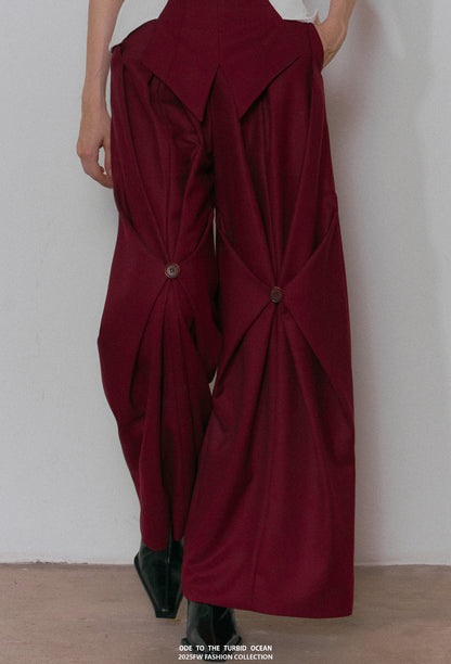 ODE TO THE TURBID OCEAN Tailored Full Lining Cuprammonium Wool Long Suit Pants