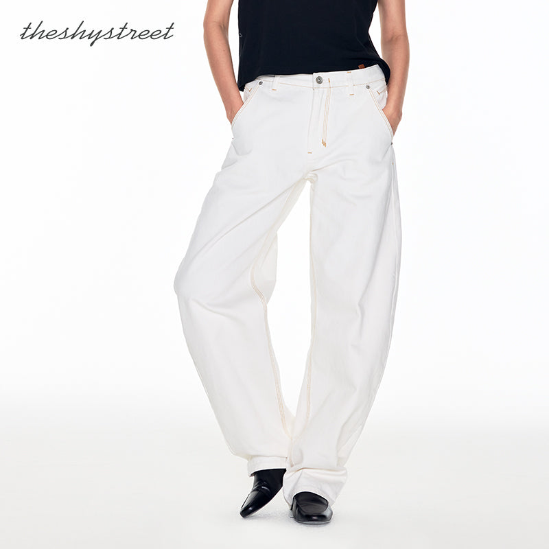 WHITE BUTT-SLIMMING SCIMITAR JEANS