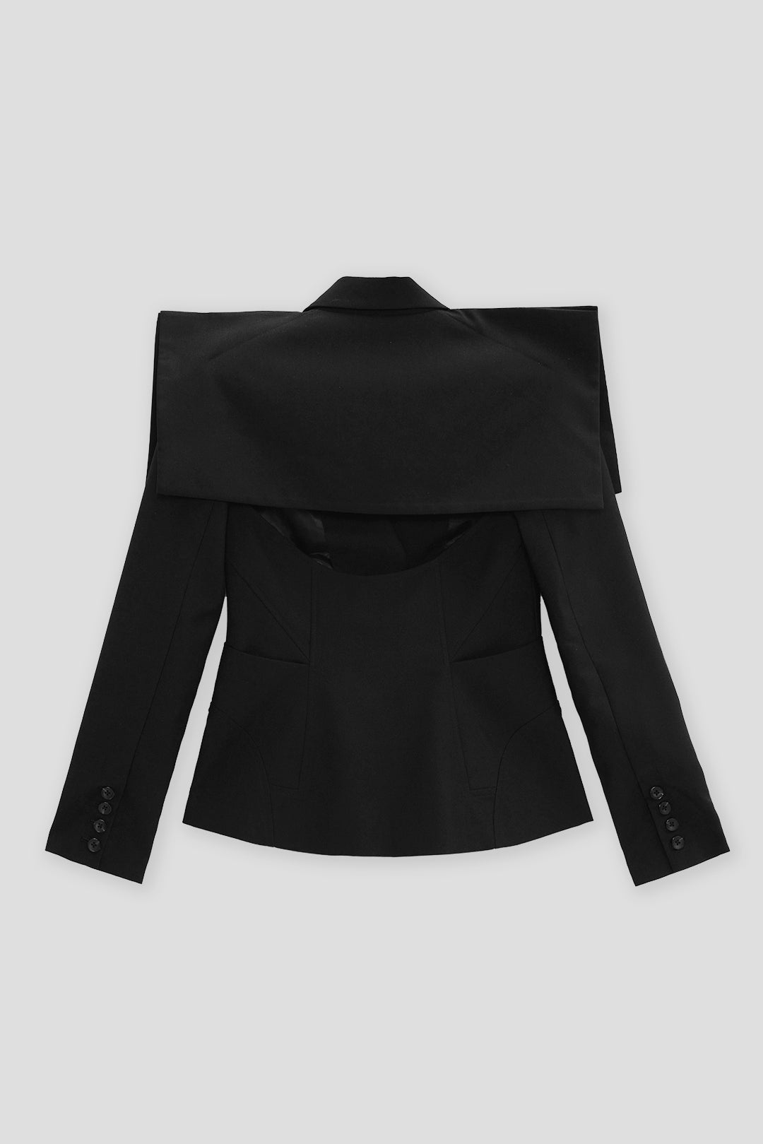 Square-shoulder and Backless Waist-skimming Suit